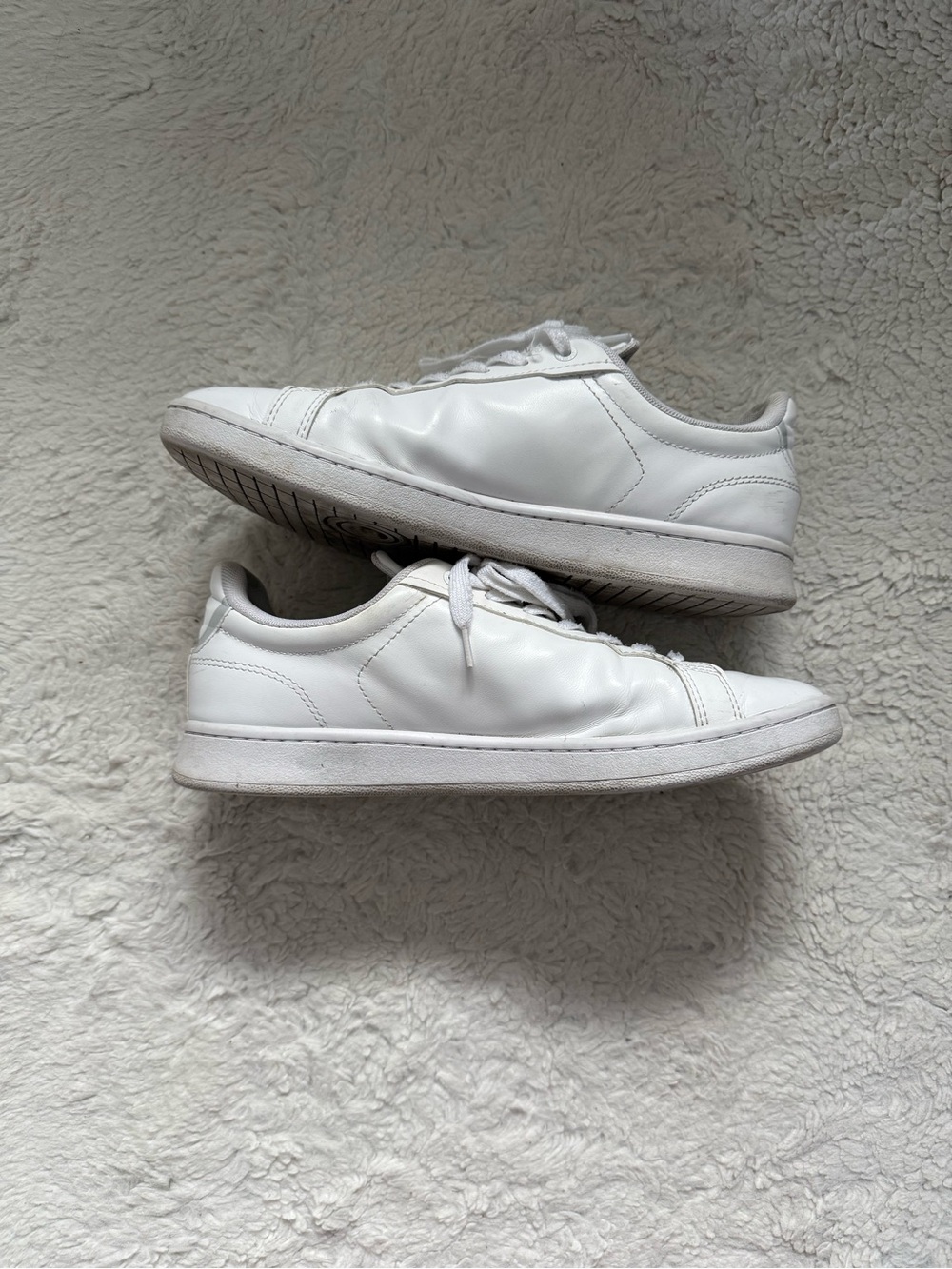 Lacoste White Leather Low-Top Sneakers with Green Croc - Picture 7 of 9
